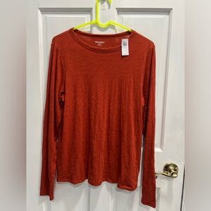 OLD NAVY NWT Everywear Long Sleeve T Shirt Burnt Orange SIZE MEDIUM TALL New!